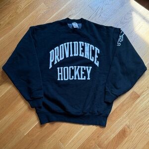 VINTAGE 90s Providence Hockey Black Crewneck Sweatshirt